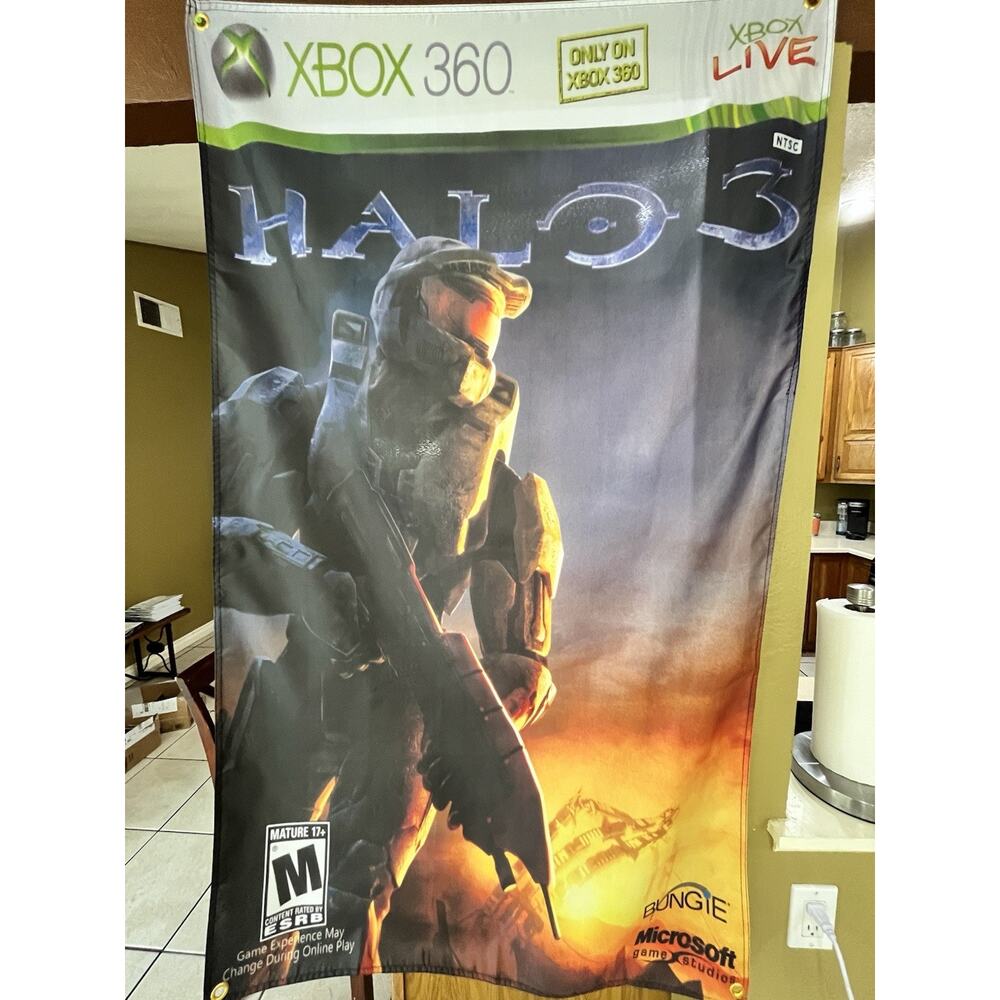Halo 3 5ft Flag Microsoft XBOX 360 2007 Banner Poster Bungie Master Chief